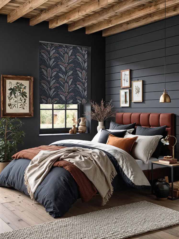 LL New Heritage Collection Roller Midnight Garden BO Navy2 Bed flipped
