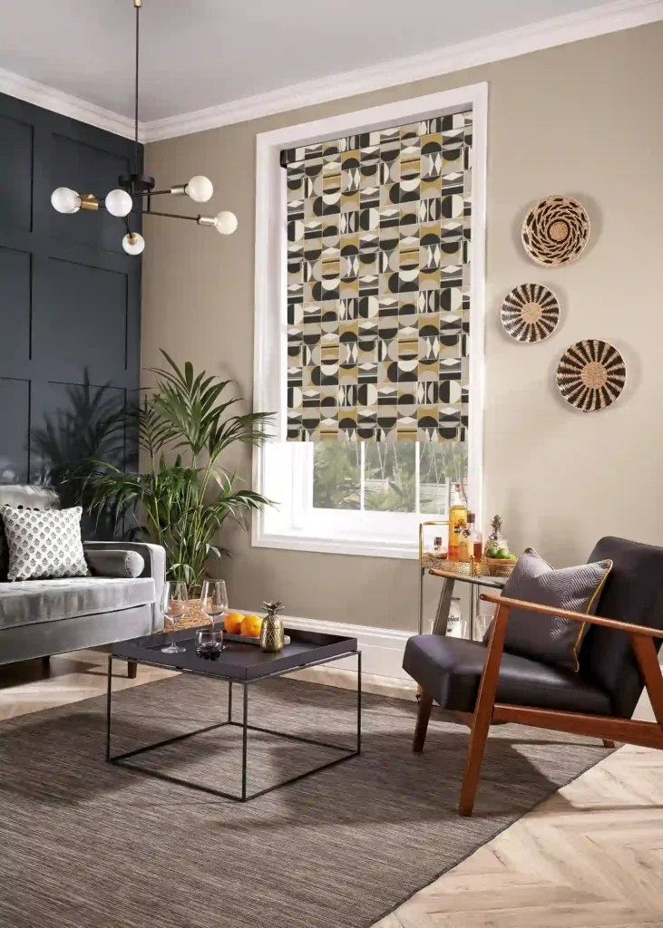 Portrait Living Room Roller Draper Ochre Liv
